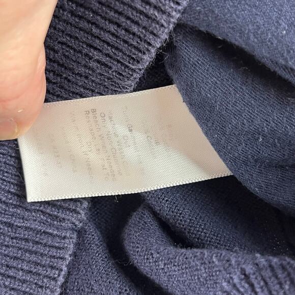 Talbots Button Up Sweater Cardigan Navy Blue Confetti Dots Classy Grandma Sz Lg - Picture 5 of 7
